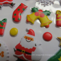 Myway Stock Merry Christmas Decorative pvc waterproof 3d foam puffy sticker for promotional gifts